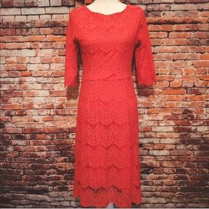 DAINTY JEWELLS [NWT] Coral Tea Length Lace Dress
